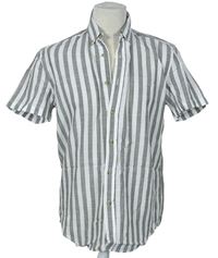 Pánská bílo-šedá pruhovaná košile EASY 