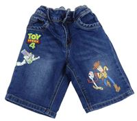 Modré riflové kraťasy s Toy Story Disney