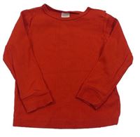 Červené žebrované triko H&M