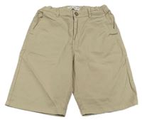 Béžové plátěné chino kraťasy Zara