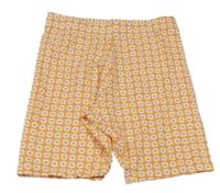 Oranžovo-růžové kostkované květované elastické kraťasy Primark