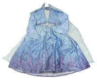 Kostým- 2set- modro-fialové šaty+ plášť- Frozen Disney