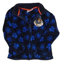 Tmavomodrá chlupatá propínací mikina s PAw PAtrol zn. Nickelodeon