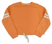 Oranžová crop mikina s proužky M&S