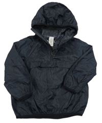 Tmavomodrá šusťáková nepromokavá bunda s kapucí Next