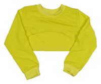 Neonově žlutá crop mikina Shein