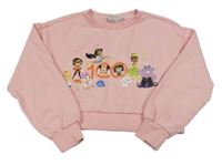 Světlerůžová crop mikina s obrázkem Disney