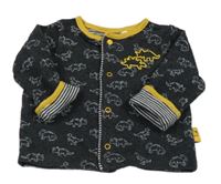 Černá propínací mikina s dinosaury 