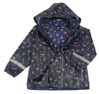 Tmavomodrá plástěnka s lodičkami a kapucí Lupilu