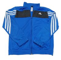 Modro-černá sportovní propínací mikina s logem Adidas