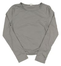 Světlešedé sportovní crop triko Shein