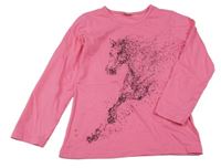 Růžové triko s koníkem kids