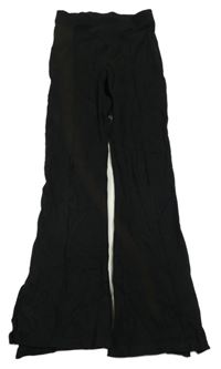 Černé žebrované flare legíny Candy couture