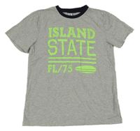 Šedé tričko s nápisem Yigga