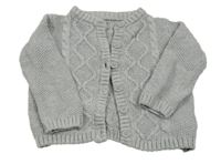 Šedý propínací svetr 