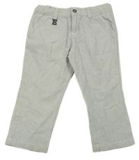 Šedo-bílé plátěné kalhoty My Chicco