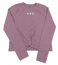 Fialovo-stříbrné triko se srdíčky Yigga