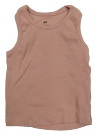 Růžový žebrovaný top H&M