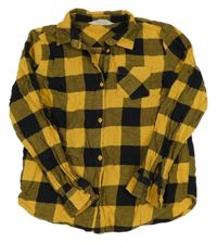 Žluto-černá kostkovaná košile H&M