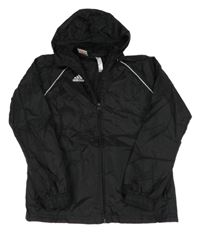 Černá šusťáková sportovní bunda s logem Adidas