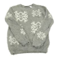 Šedý svetr s bílými vzory L&D