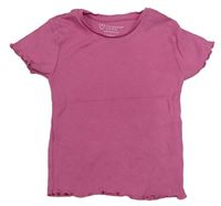 Růžové žebrované crop tričko Primark 