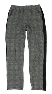 Šedo-černé kostkované legíny s pruhem H&M