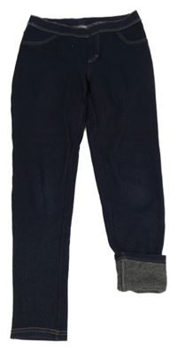 Tmavomodré zateplené tregíny riflového vzhledu C&A