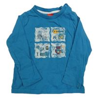 Modré triko s potiskemS. Oliver