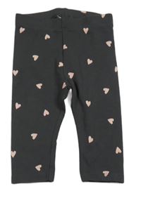 Tmavošedé legíny se srdíčky H&M