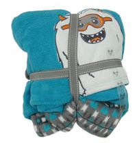 Nové - Modro-šedé fleecové pyžamo s Yettim 