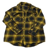 Černo-žlutá kostkovaná košile Next