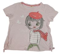 Světlerůžové tričko s dívkou
