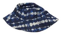 Tmavomodro-bílý vzorovaný klobouk Dunnes