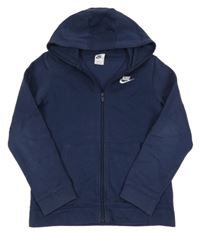 Tmavomodrá propínací mikina s kapucí Nike