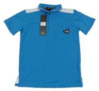 Nové - modro-bílé polo tričko s nášivkou D-ROCK