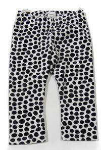 Bílo-černé puntíkaté sametové tepláky H&M