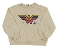 Světlebéžová mikina s potiskem s kamínky - Wonder woman H&M