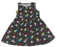 Šedé bavněné šaty s Minní a Daisy zn. Primark