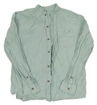 Světlemodrá lněná košile H&M