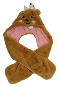 Béžová kožešinová čepice se šálou - Pudsey George 