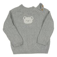 Šedý vzorovaný svetr s medvídkem Next 