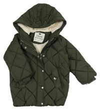 Tmavozelená šusťáková zimní bunda s kapucí F&F