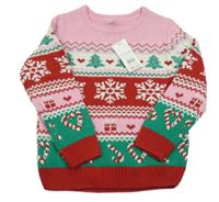 Nové - Barevný vzorovaný svetr s vánočním motivem Pep&Co.
