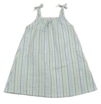 Bílo-barevné pruhované krepové šaty Nutmeg