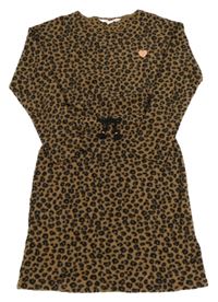 Béžovo-černé vzorované pletené šaty H&M