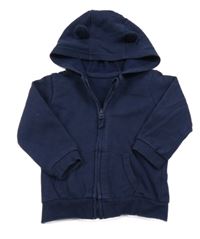 Tmavomodrá propínací mikina s kapucí George 