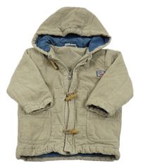 Béžová manšestrová zateplená bunda s kapucí POWER KIDS