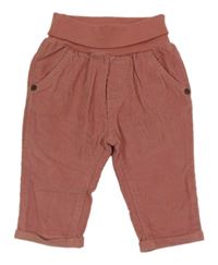 Starorůžové manšestrové kalhoty 