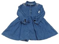 Modré košilové šaty riflového vzhledu s flitry George 